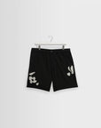 WAX LONDON SHORT KURT ABSTRACT APPLIQUE BLACK/BEIGE