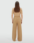 JOSH V PANTS KYRIE MID RISE WIDE LEG PANTALON LIGHT BROWN