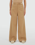 JOSH V PANTS KYRIE MID RISE WIDE LEG PANTALON LIGHT BROWN