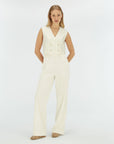 JOSH V PANTS MIES WIDE LEG MET LUREX LIGHT ECRU