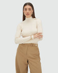 JOSH V PULLOVER LOUA FITTED TOP LIGHT ECRU