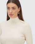 JOSH V PULLOVER LOUA FITTED TOP LIGHT ECRU
