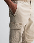 BUTCHER OF BLUE CHINO TRISTAN SLIM SATEEN CARGO BEIGE GREY