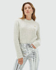 JOSH V PULLOVER MAYA MET AFNEEMBARE VOLANT DETAILS GREY MELANGE