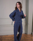 ANOTHER-LABEL PANTS LELA PRINT BLUE DENIM
