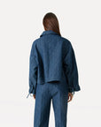ANOTHER-LABEL BLAZER MIKI L/S PRINT BLUE DENIM