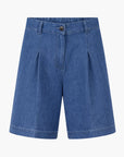ANOTHER-LABEL SHORT MOORE PLEATED DENIM MID BLUE