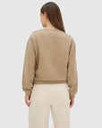 JOSH V SWEATER NAOMI RELAXED LOGO LIGHT KHAKI MELANGE
