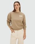 JOSH V SWEATER NAOMI RELAXED LOGO LIGHT KHAKI MELANGE