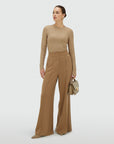 JOSH V PANTS NELLIE HIGH WAISTED WIDE LEG KHAKI