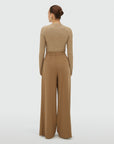 JOSH V PANTS NELLIE HIGH WAISTED WIDE LEG KHAKI