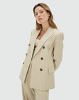 JOSH V BLAZER PLEUN REGULAR FIT STRIPE LIGHT BEIGE