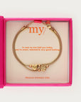 MY JEWELLERY ARMBAND GRATITUDE DUBBEL HART EN KLAVERTJE GOLD