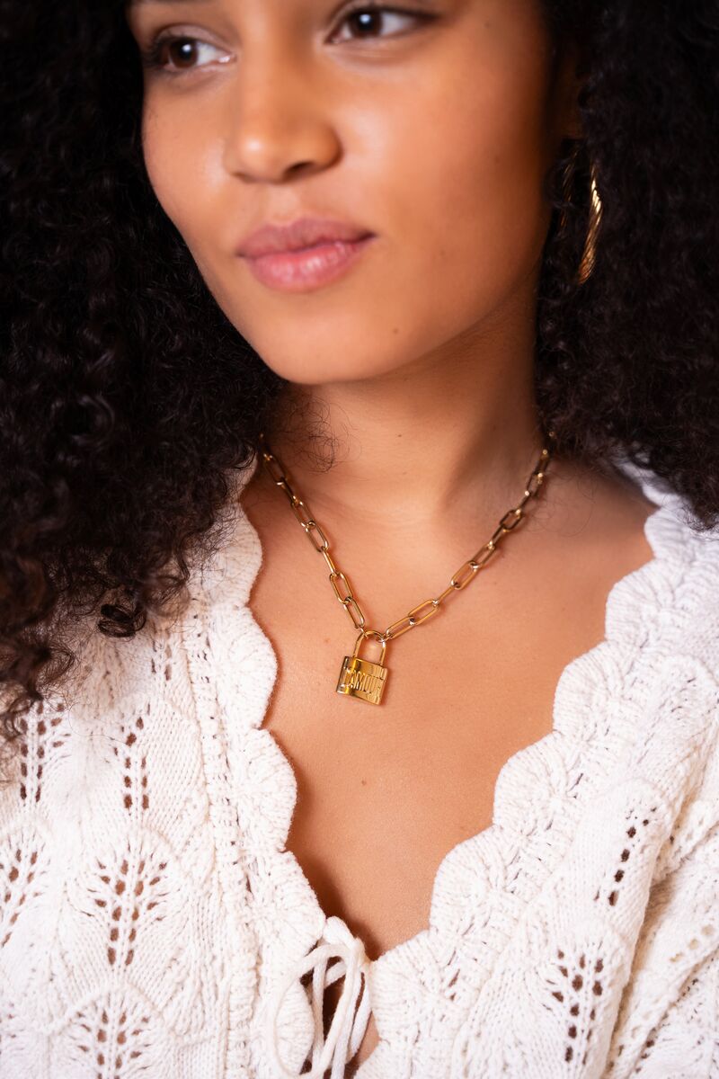 MY JEWELLERY SIERADEN KETTING SCHAKEL LOVE LOCK GOUD