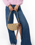 MY JEWELLERY TAS CROSSBODY WITH STUDS BEIGE