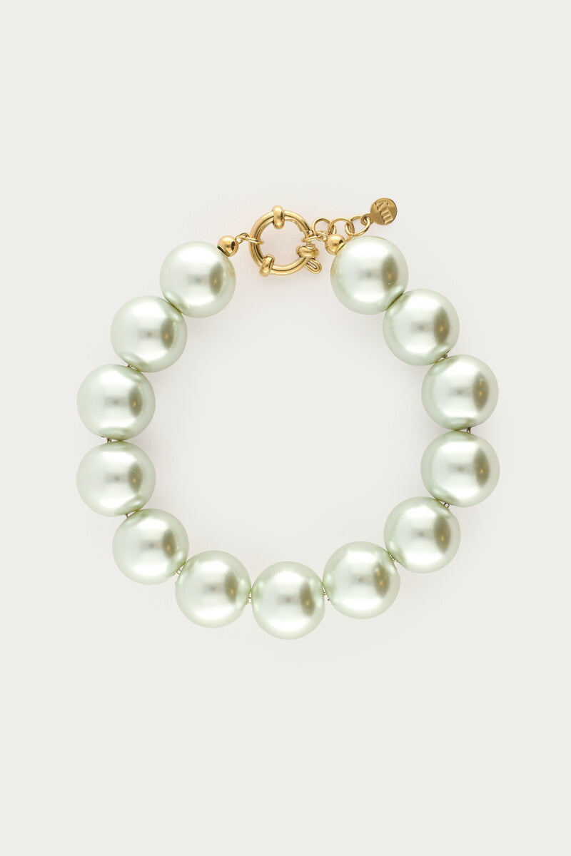 MY JEWELLERY SIERADEN ARMBAND PARELS GLAS LICHTGROEN