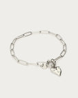 MY JEWELLERY SIERADEN ARMBAND GROOT HART EN IMITATIEPARELS ZILVER
