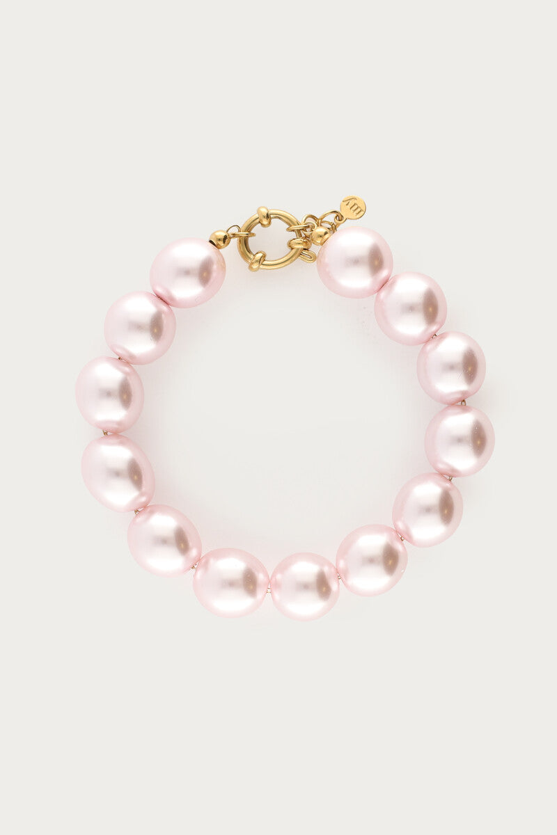 MY JEWELLERY SIERADEN ARMBAND PARELS GLAS ROZE
