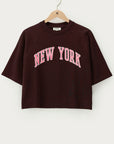 MY JEWELLERY SIERADEN T-SHIRT SWEATER 'NEW YORK' BRUIN