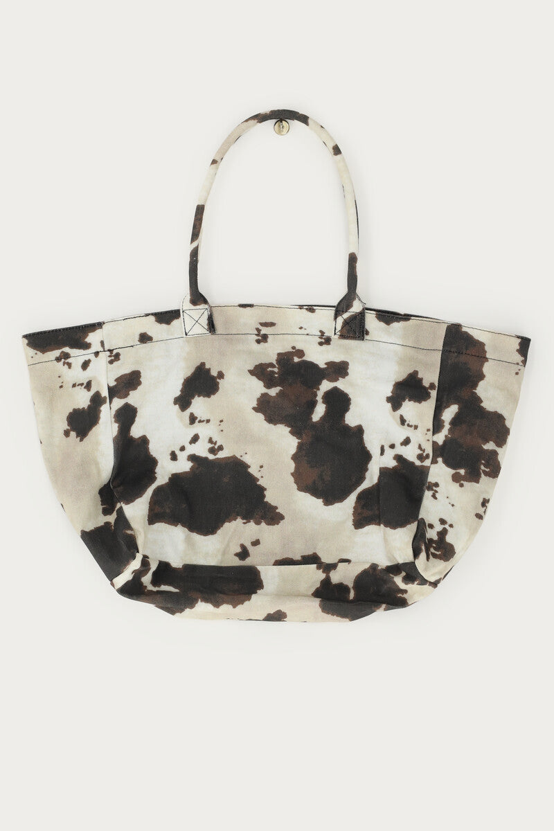 MY JEWELLERY SIERADEN TAS SHOPPER KOEIENPRINT BRUIN