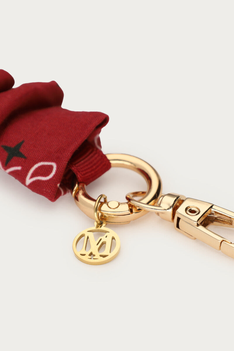 MY JEWELLERY SIERADEN TELEFOONKOORD BURGUNDY MET RUFFLE DONKERROOD