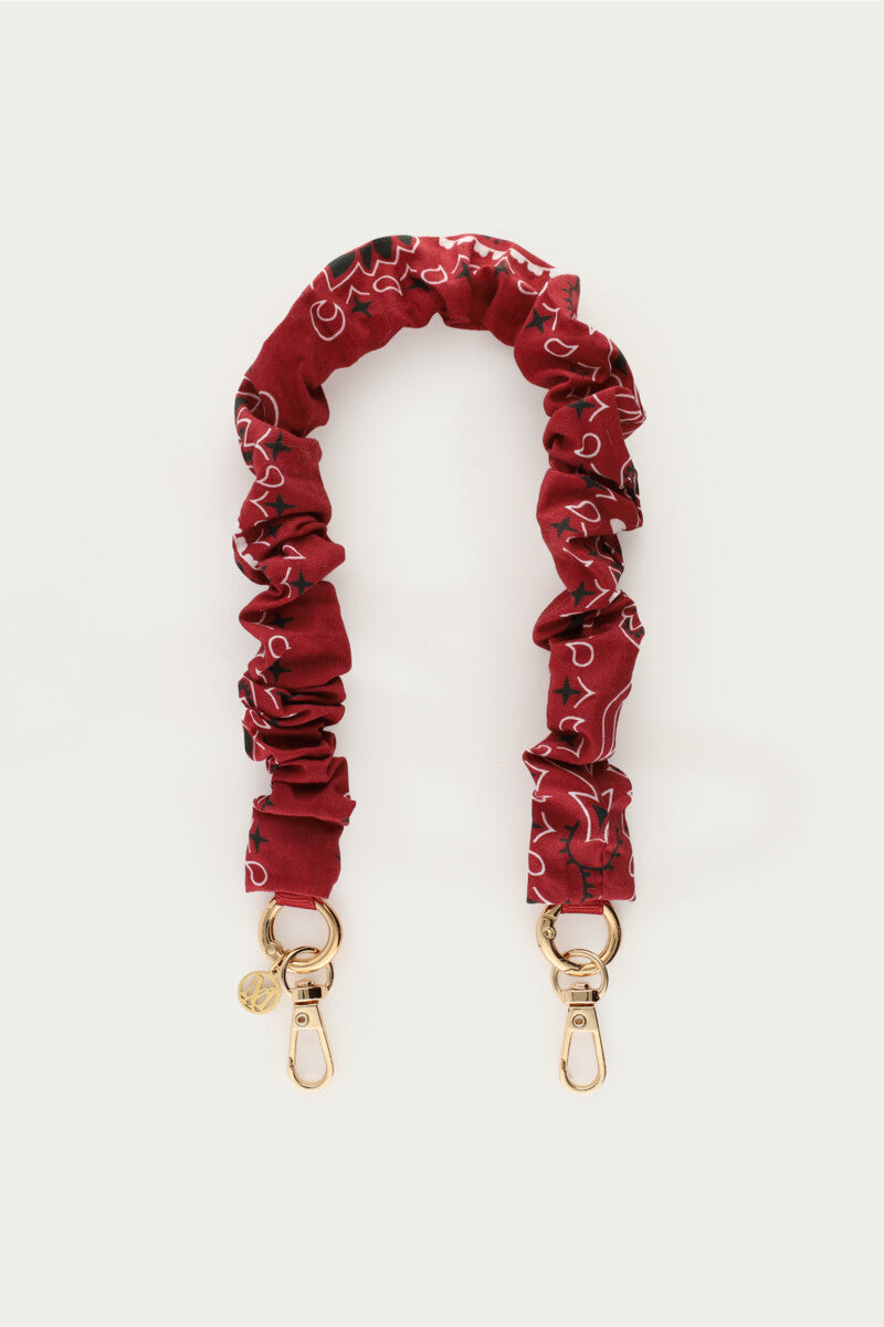 MY JEWELLERY SIERADEN TELEFOONKOORD BURGUNDY MET RUFFLE DONKERROOD