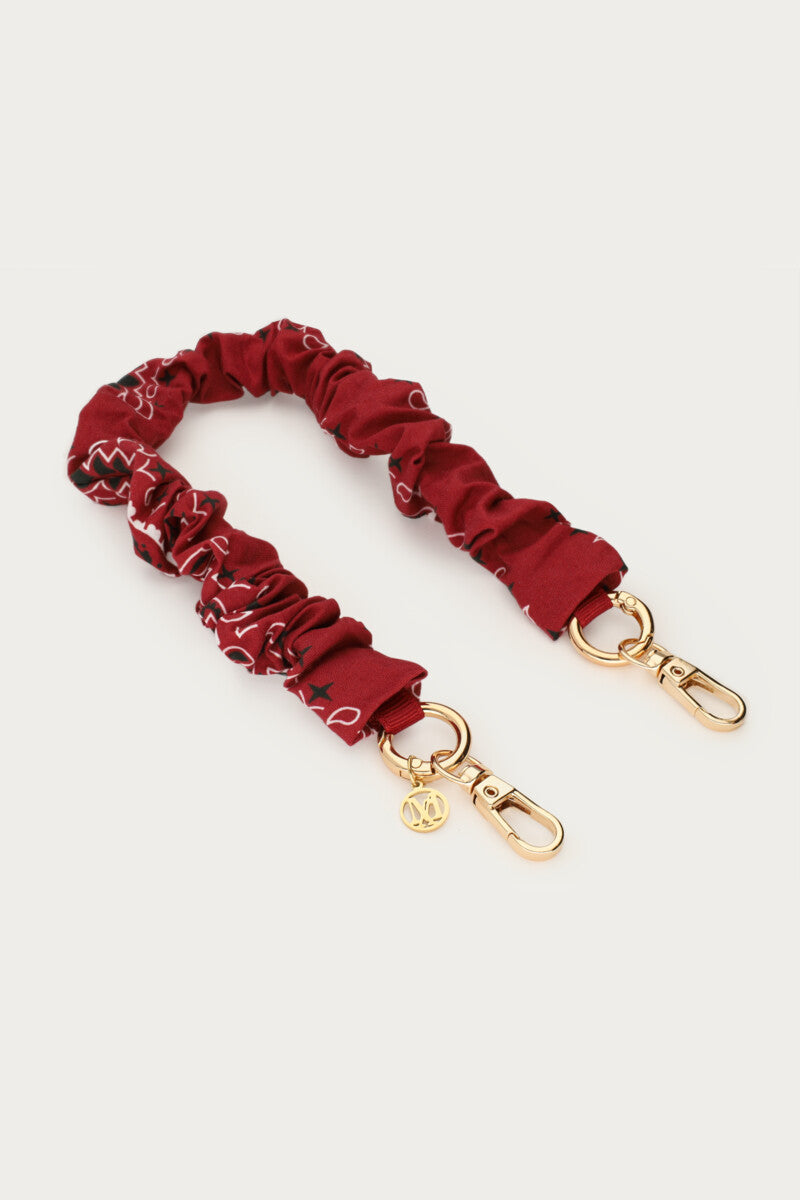 MY JEWELLERY SIERADEN TELEFOONKOORD BURGUNDY MET RUFFLE DONKERROOD