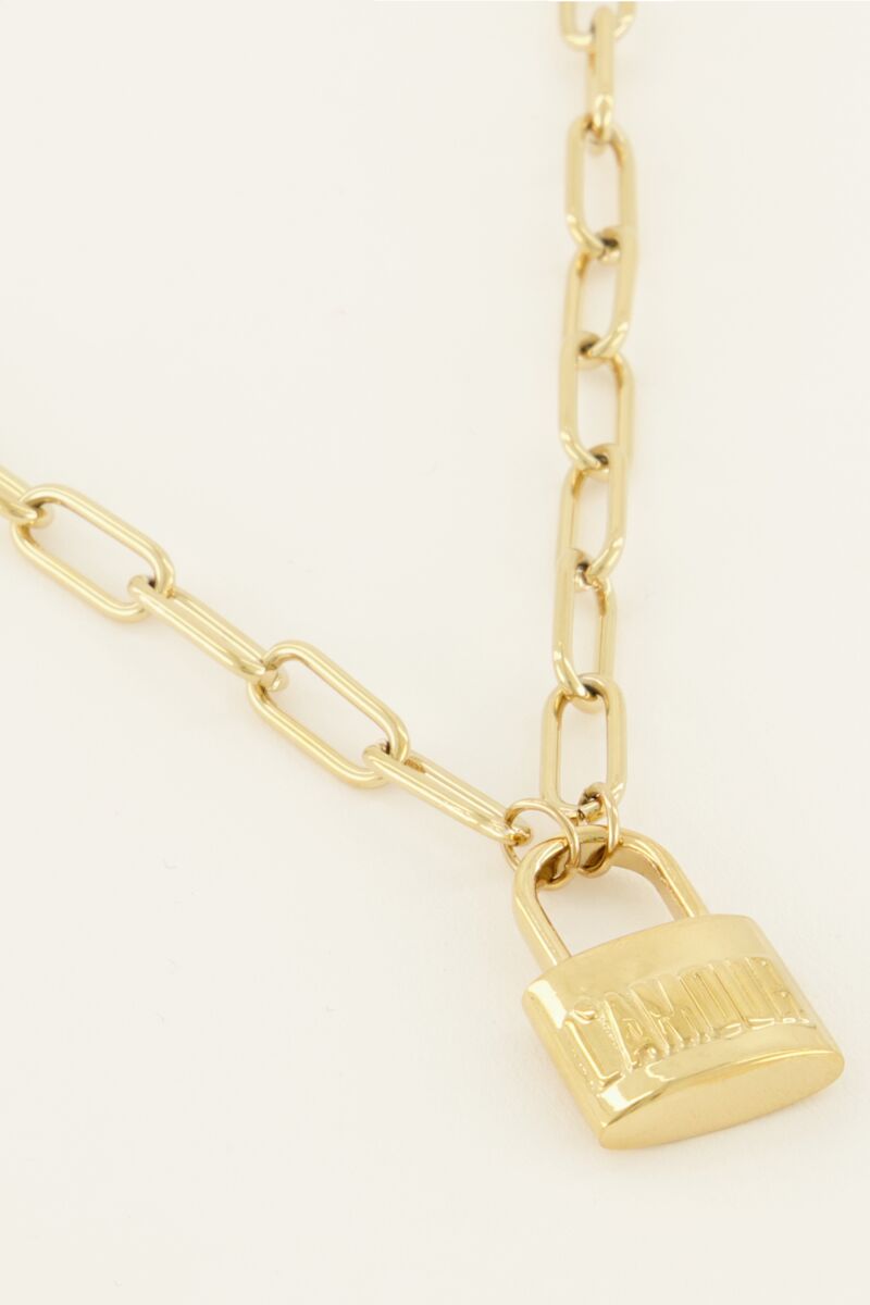 MY JEWELLERY SIERADEN KETTING SCHAKEL LOVE LOCK GOUD