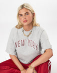 MY JEWELLERY SIERADEN T-SHIRT SWEATER 'NEW YORK' GRIJS