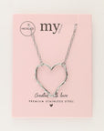 MY JEWELLERY SIERADEN KETTING SCHAKEL OPEN HART EN IMITATIEPARELS ZILVER