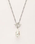 MY JEWELLERY SIERADEN KETTING SCHAKEL ZOETWATERPAREL EN STUDS ZILVER