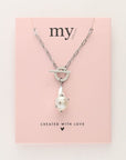 MY JEWELLERY SIERADEN KETTING SCHAKEL ZOETWATERPAREL EN STUDS ZILVER