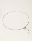 MY JEWELLERY SIERADEN KETTING SCHAKEL ZOETWATERPAREL EN STUDS ZILVER