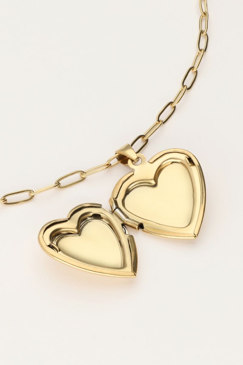 MY JEWELLERY SIERADEN KETTING VINTAGE SCHAKEL MET HART MEDAILLON GOUD