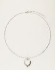 MY JEWELLERY SIERADEN KETTING VINTAGE SCHAKEL MET HART MEDAILLON ZILVER
