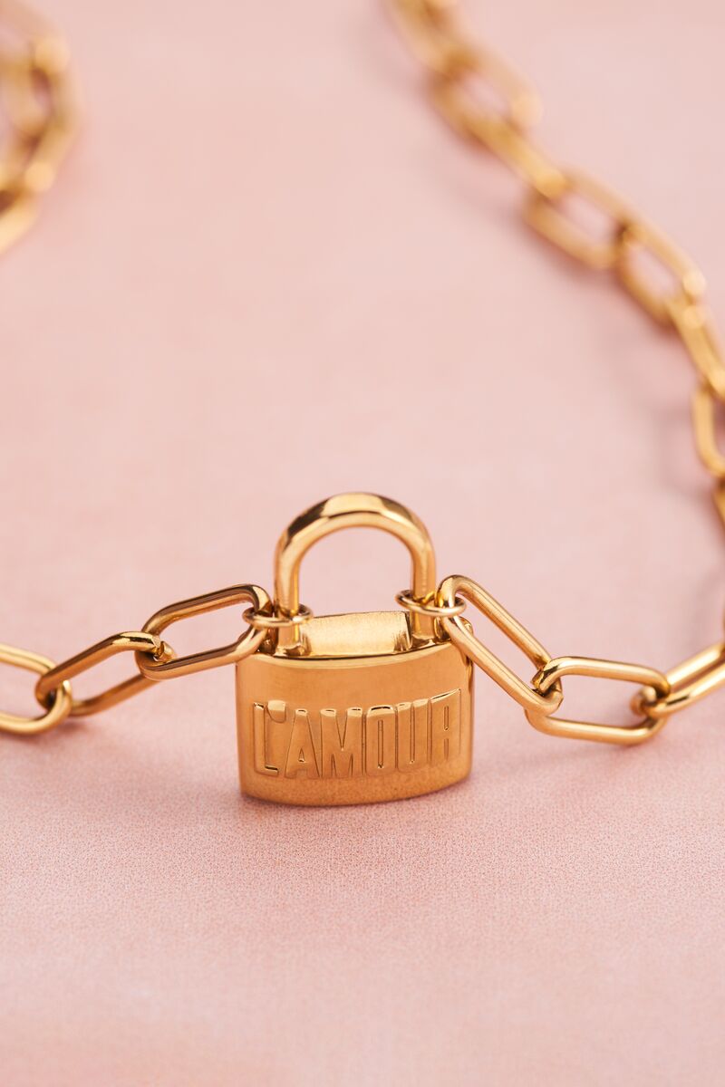 MY JEWELLERY SIERADEN KETTING SCHAKEL LOVE LOCK GOUD