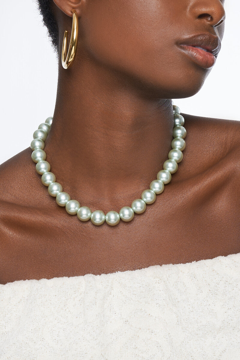 MY JEWELLERY SIERADEN KETTING PAREL GLAS LICHTGROEN