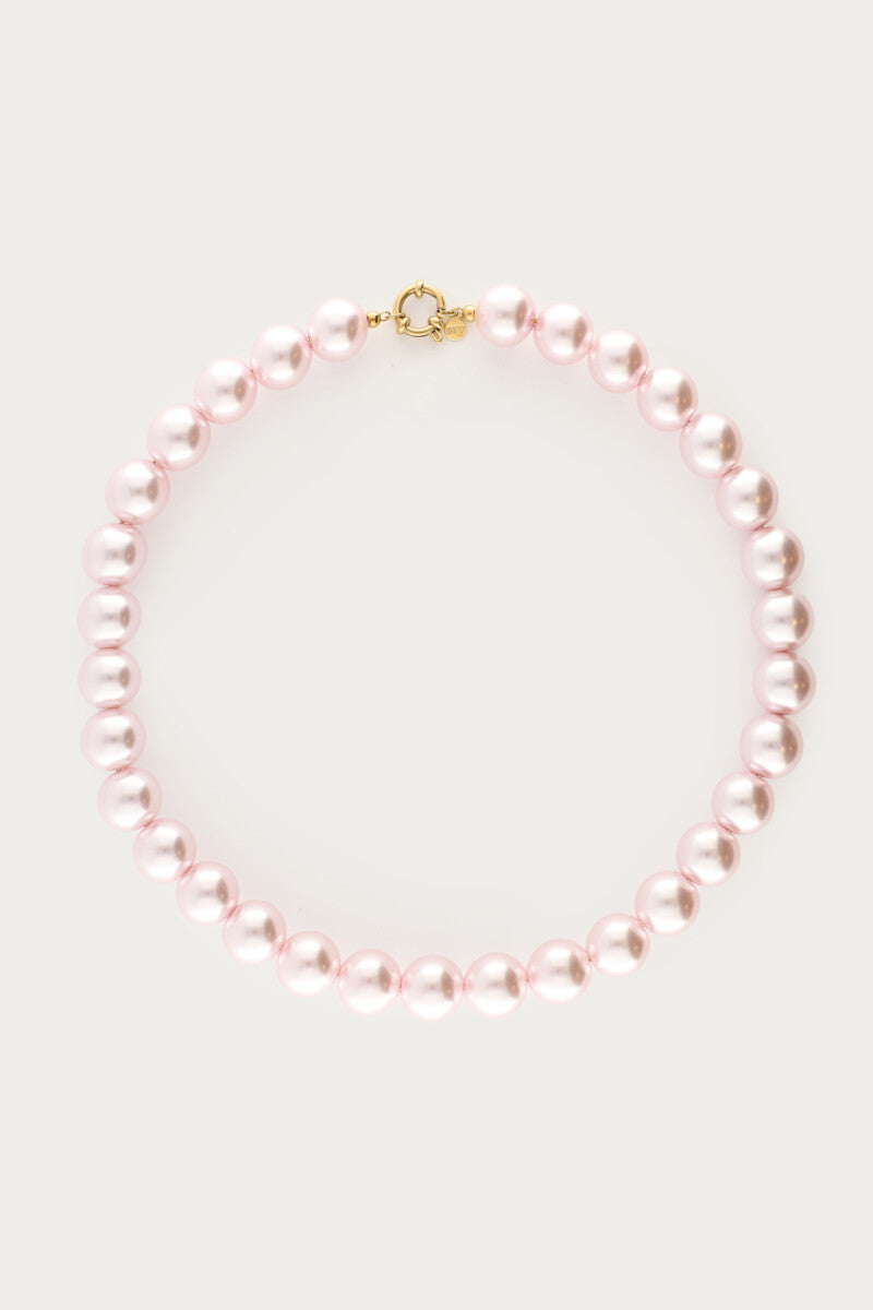 MY JEWELLERY SIERADEN KETTING PAREL GLAS ROZE