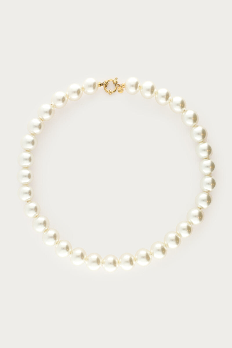 MY JEWELLERY SIERADEN KETTING PAREL GLAS WIT