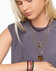 MY JEWELLERY ARMBAND MET KLEINE KRALEN BURGUNDY
