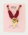 MY JEWELLERY KETTING WITH LACE AND HEART BURGUNDY