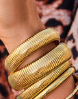 MY JEWELLERY ARMBAND VOGUE STATEMENT BANGLE BIG MET STRETCH GOLD