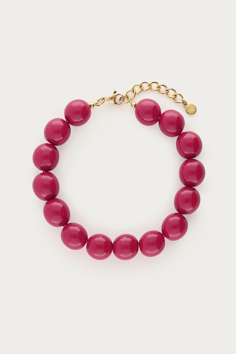 MY JEWELLERY SIERADEN ARMBAND KRALEN STATEMENT FUCHSIA
