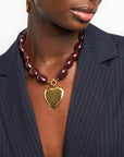 MY JEWELLERY KETTING CHUNKY KRALENKETTING BROWN