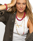 MY JEWELLERY SIERADEN ARMBAND KRALEN STATEMENT FUCHSIA