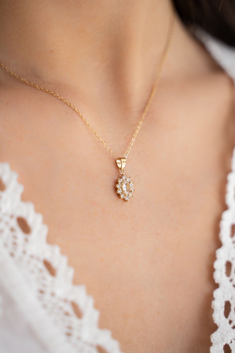 MY JEWELLERY SIERADEN KETTING VINTAGE TRANSPARANTE STRASS GOUD