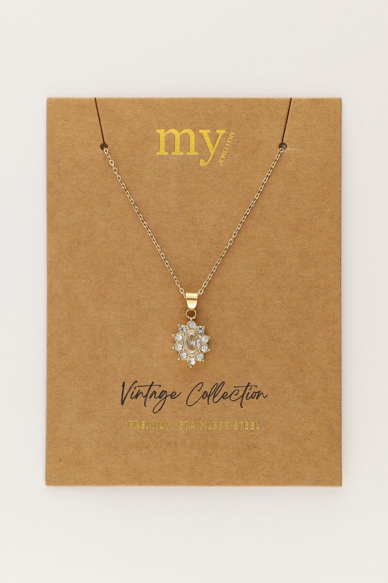 MY JEWELLERY SIERADEN KETTING VINTAGE TRANSPARANTE STRASS GOUD
