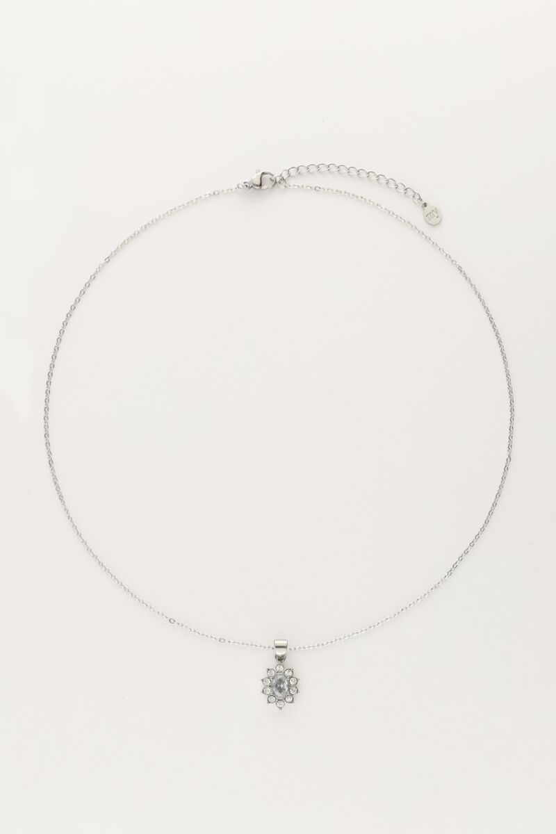 MY JEWELLERY SIERADEN KETTING VINTAGE MET TRANSPARANTE STRASS ZILVER