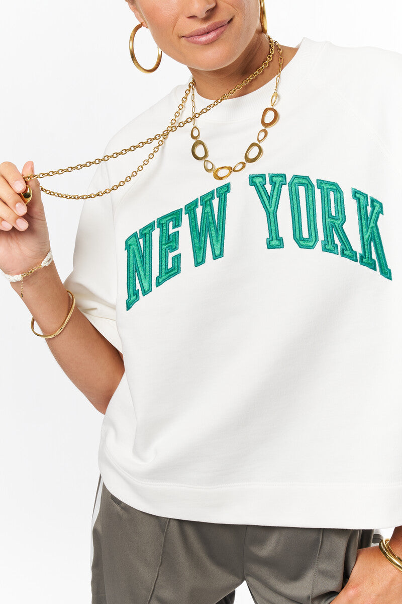 MY JEWELLERY SIERADEN T-SHIRT SWEATER 'NEW YORK' WIT