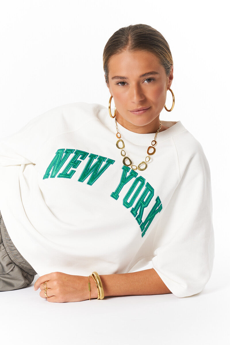 MY JEWELLERY SIERADEN T-SHIRT SWEATER 'NEW YORK' WIT
